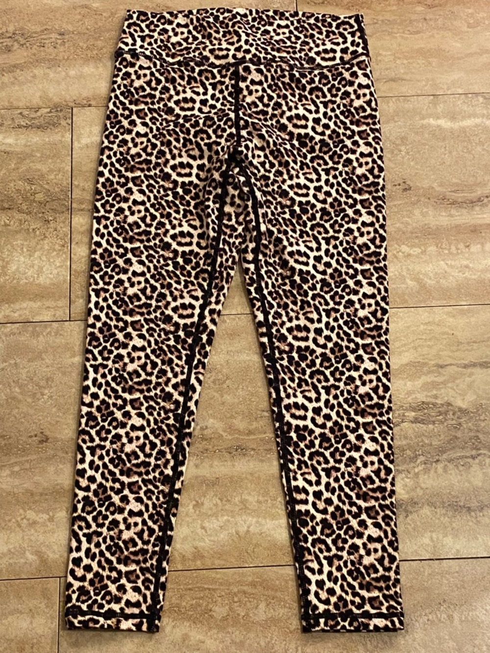 ZYIA Women’s Leopard Print Leggings Active- Brown/Black/Tan Size M(8-10)